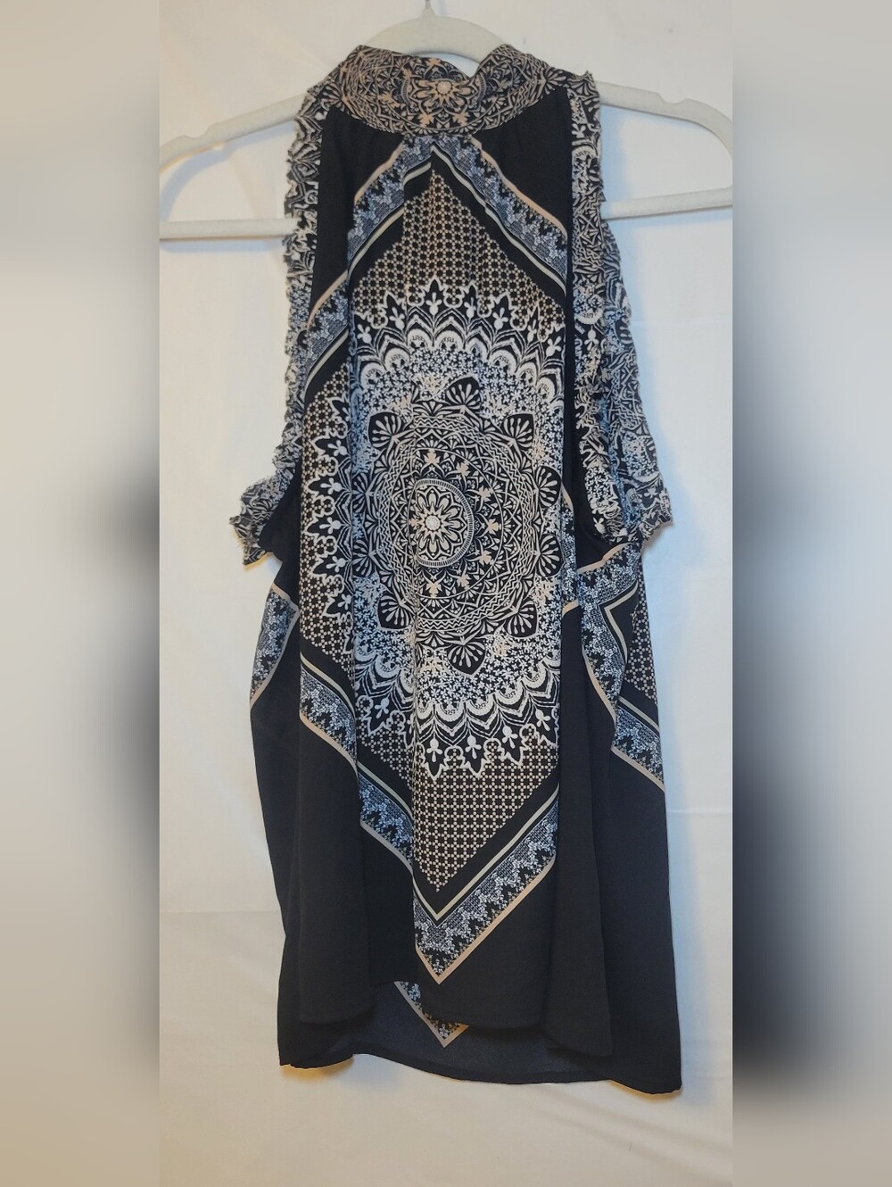 1. State Black and Beige Printed Kimono
